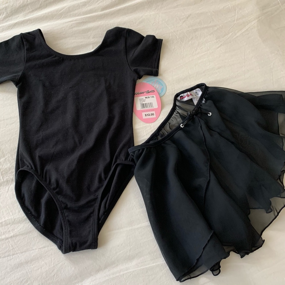 Jasques Moret Black bodysuit(NWT) w skirt(NWOT)
